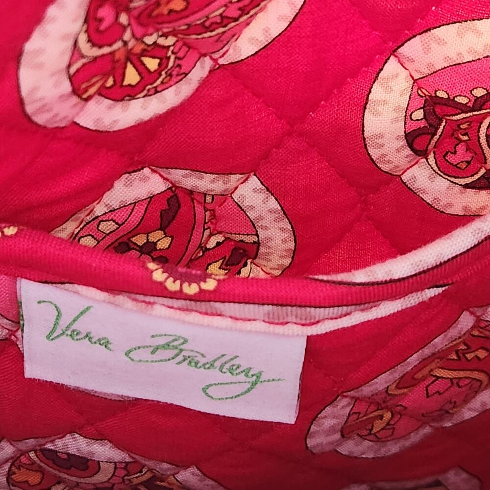 Vera Bradley Red Pink White Floral Print Double Strap Shoulder Bag Lightweight - Picture 2 of 6